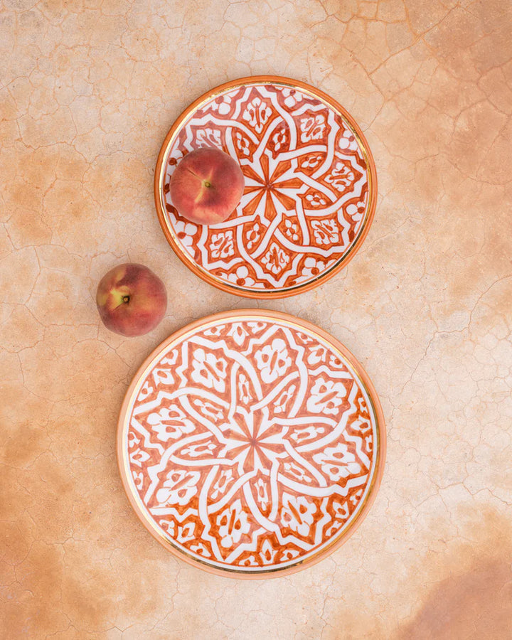 Handcrafted Moroccan Ceramic Plate with 12 KARAT GOLD accents – Buy 2 Get the 3rd Free.