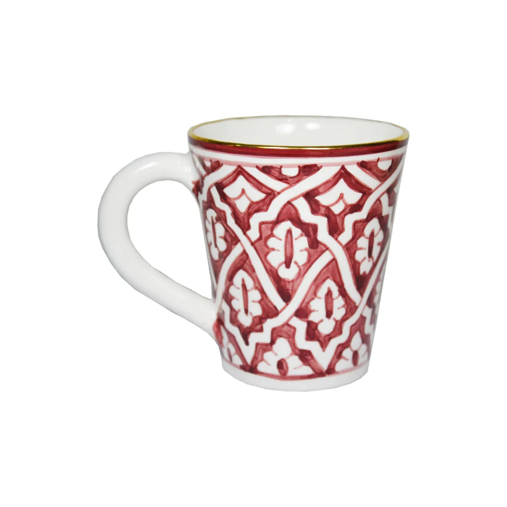 Handmade Moroccan Ceramic Mug with Pattern, Unique Coffee Mug, Moroccan Drinkware