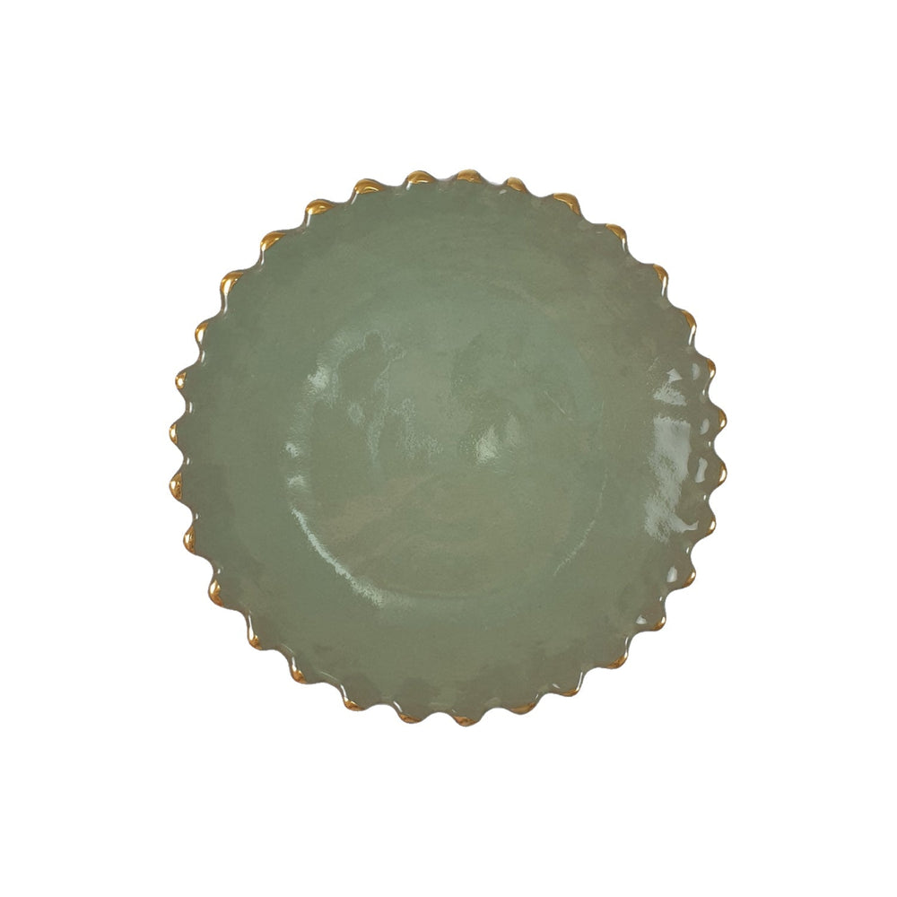Modern Moroccan Green Ceramic Dinner Plates