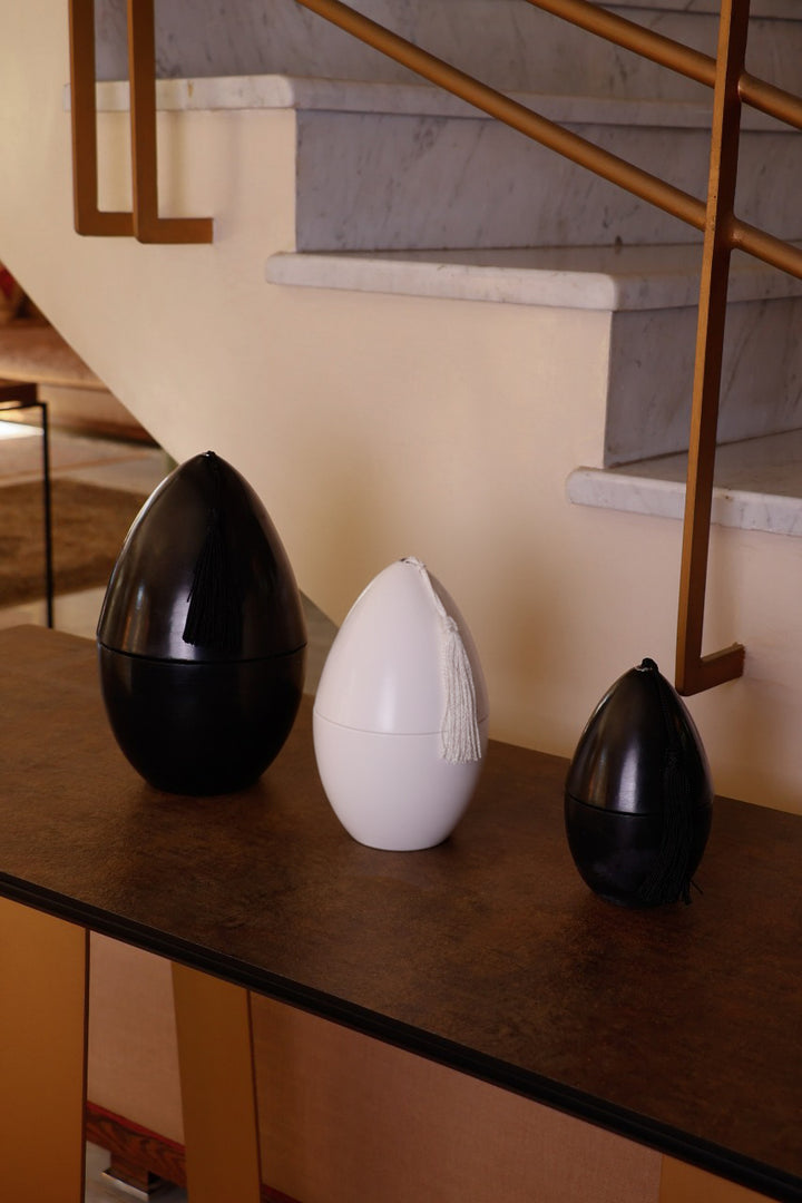 Moroccan Scented Egg Candle – Handcrafted Tadelakt Decorative Candle