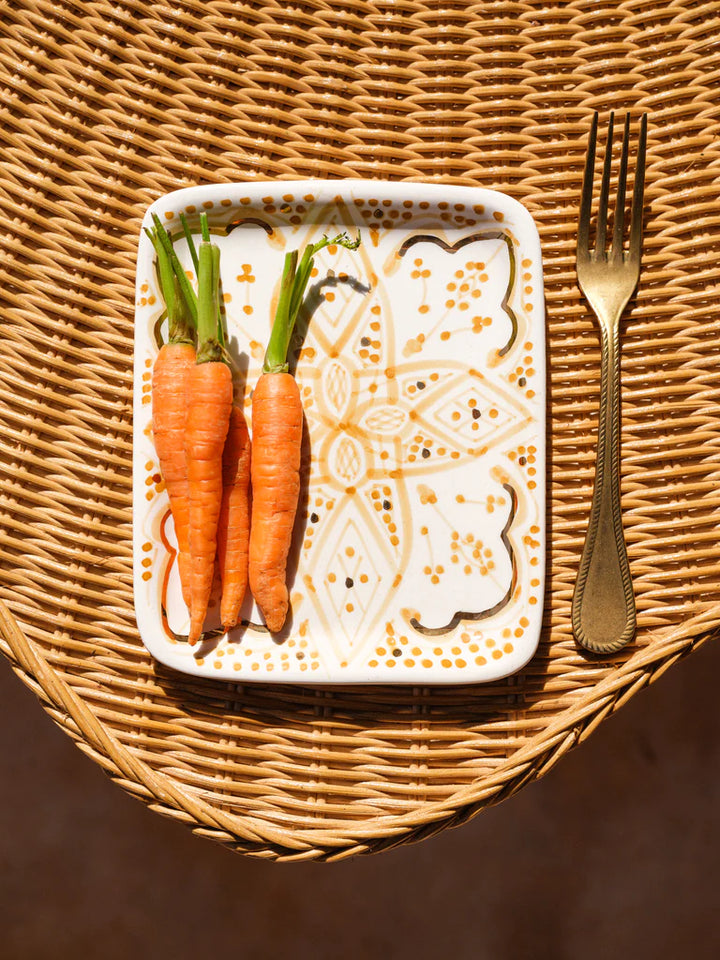 Moroccan Zwak Ceramic Tray With 12k Gold Details