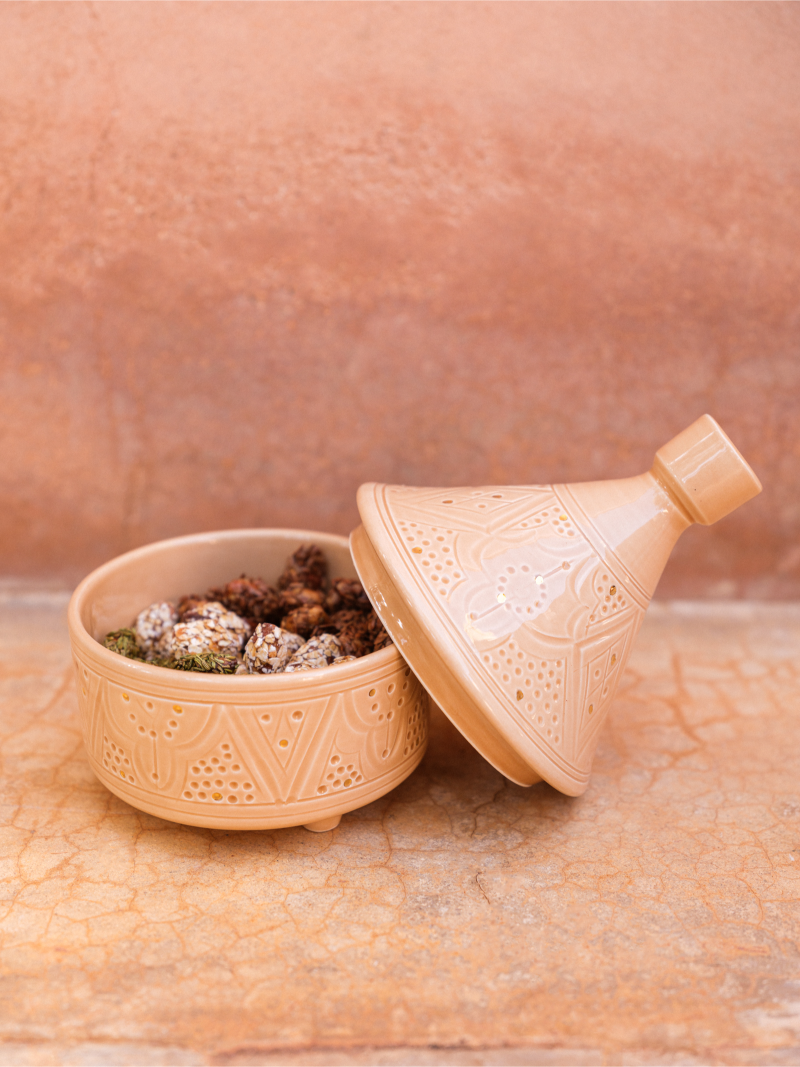 Moroccan Ceramic Tajine Shaped Candle Nude