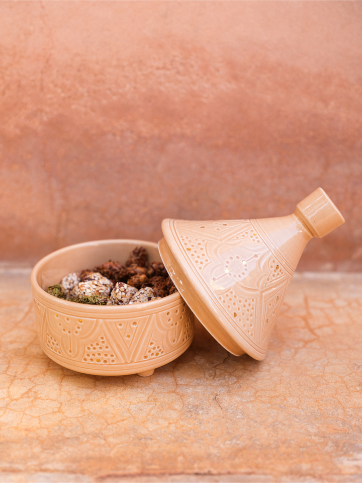 Moroccan Ceramic Tajine Shaped Candle Nude