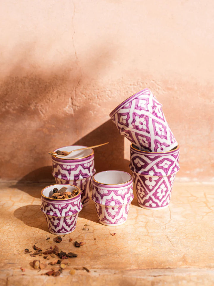 Set of 2 Handmade Moroccan Ceramic Fassia Espresso Cups