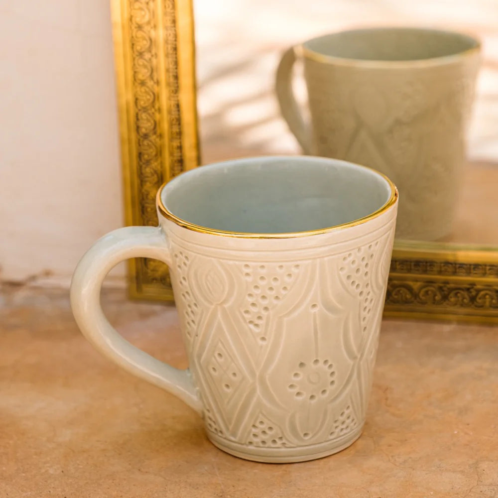 Green Ceramic Mug with Handle