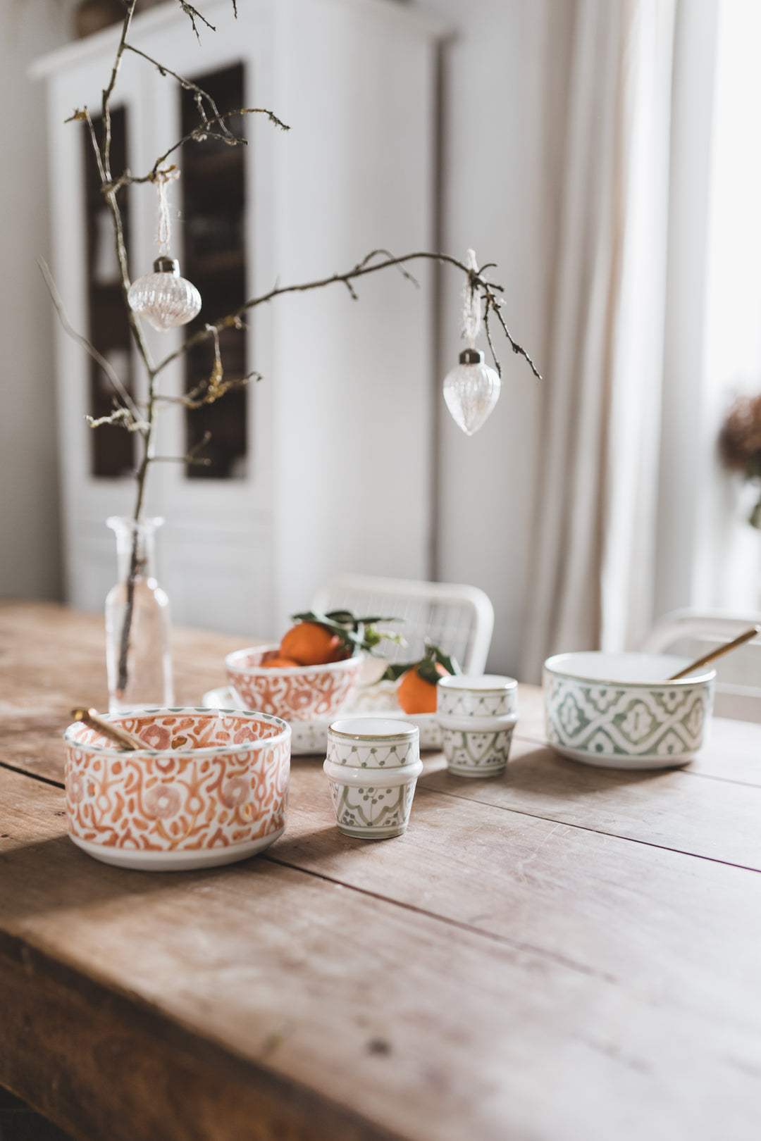 Handmade Moroccan Ceramic Small Bowl Green Pattern