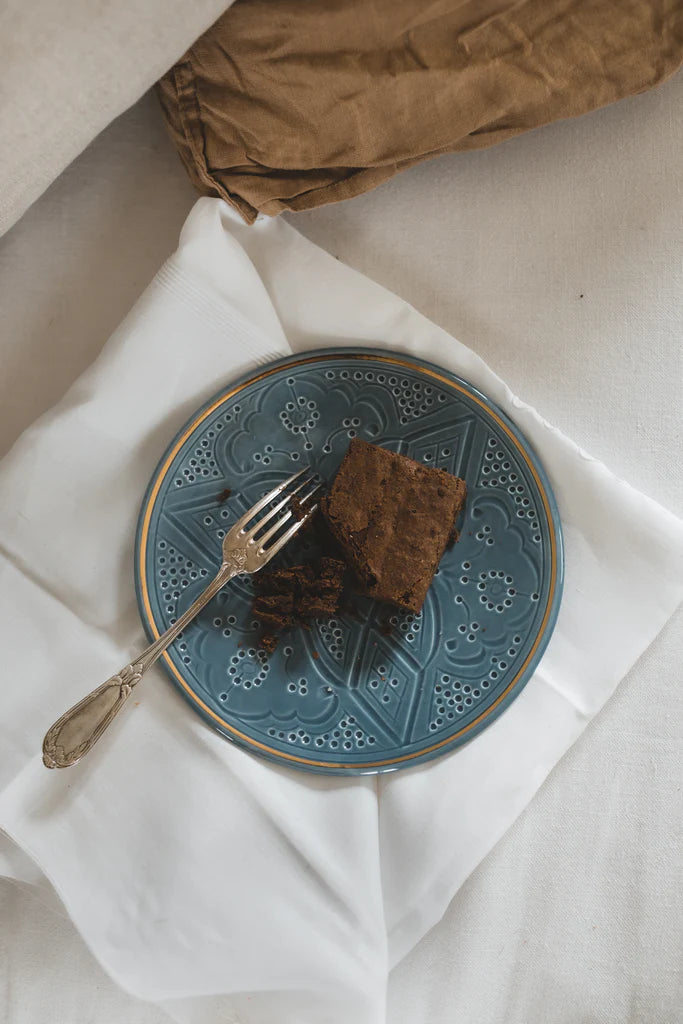 Handpainted Blue Ceramic Dinner Plate, Elegant Moroccan Dinnerware, Unique Blue Plate