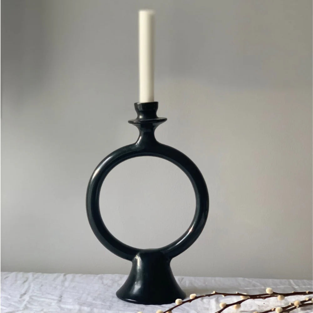 Handmade Moroccan Tadelakt Candle Holder – Modern Sculptural Design