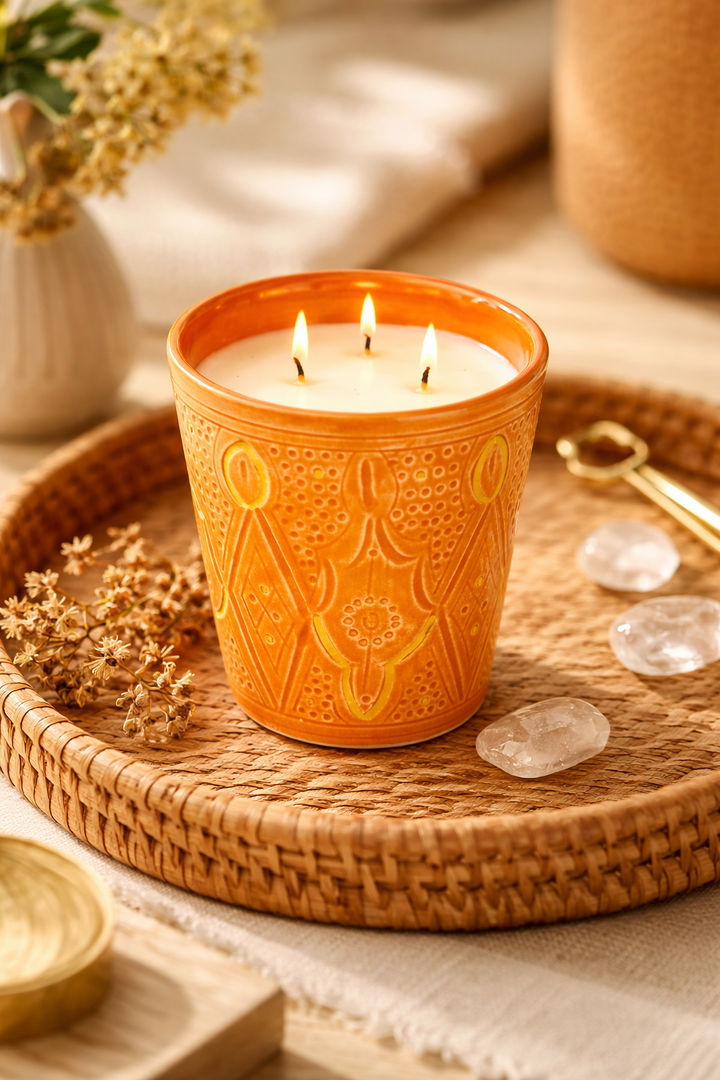 Engraved Scented Candle — Orange