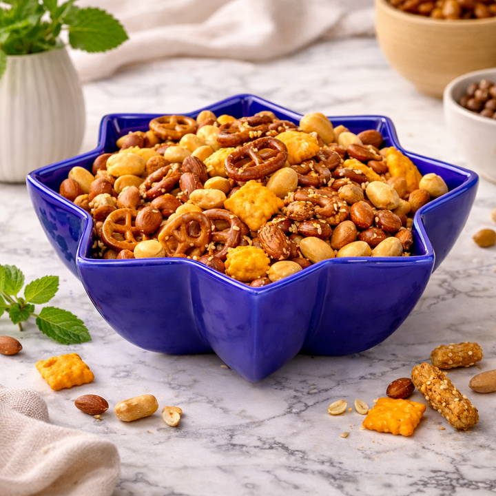 Star-shaped ceramic serving bowl