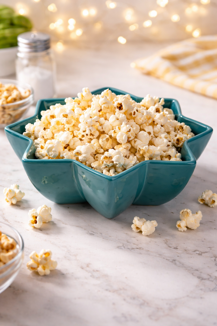Star-shaped ceramic serving bowl