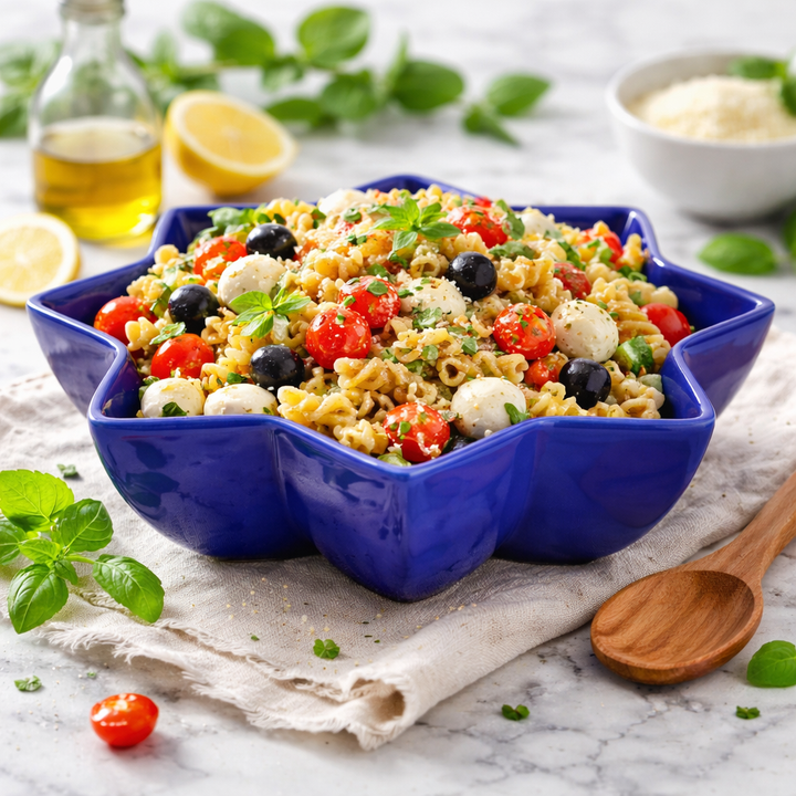 Star-shaped ceramic serving bowl