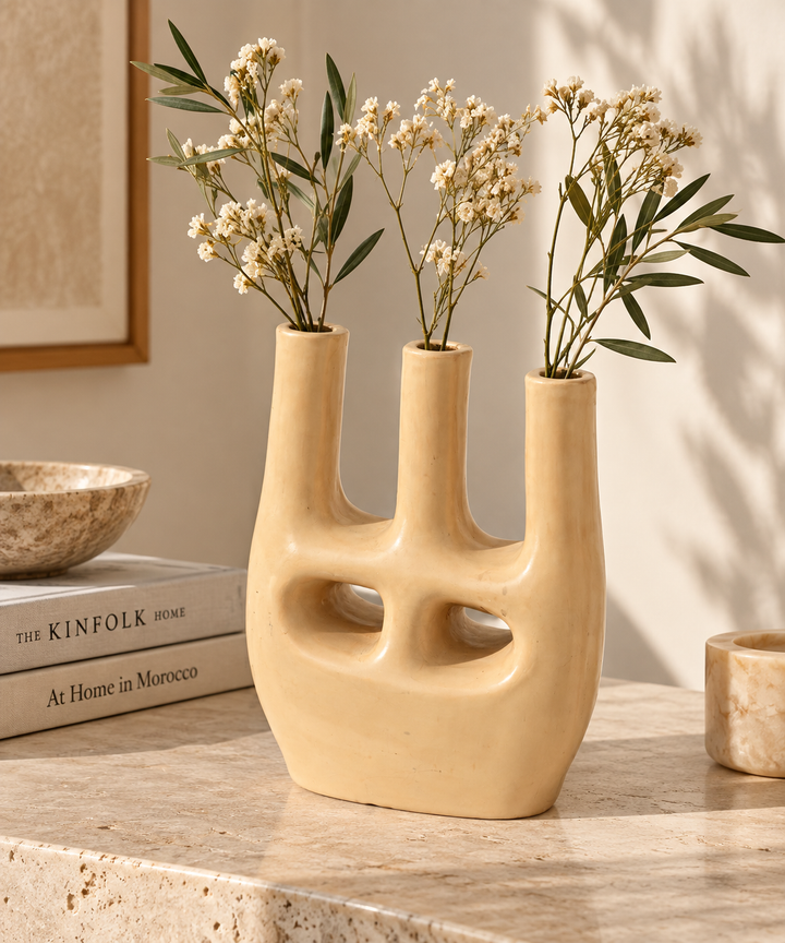 Triple Tube Ceramic Vase