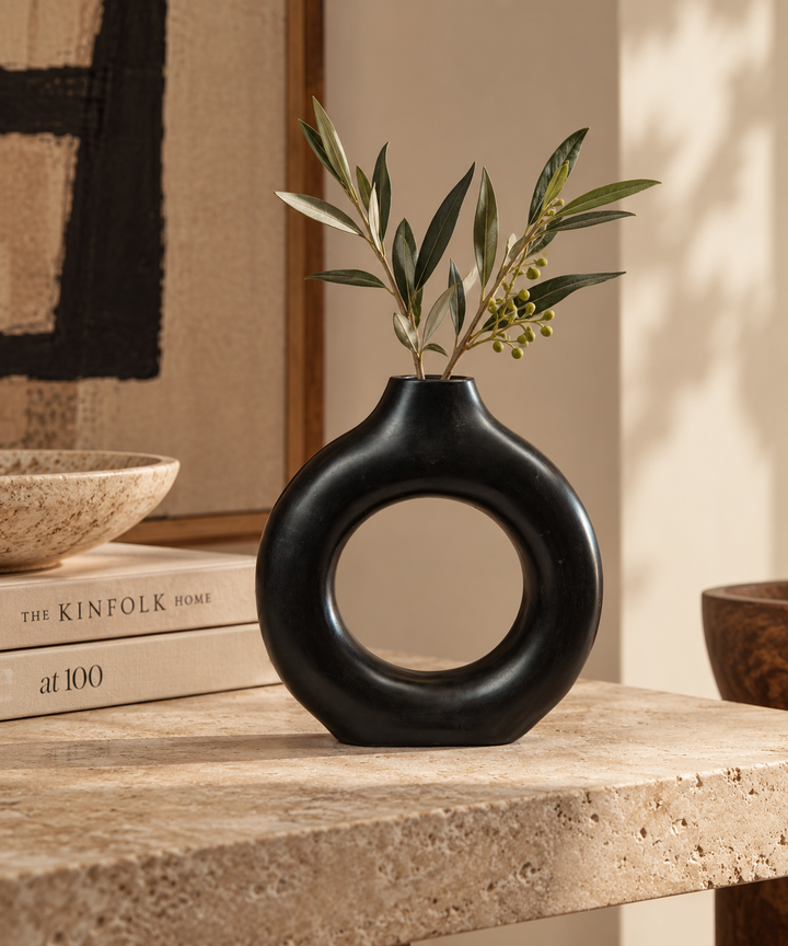 Black Ring Vase