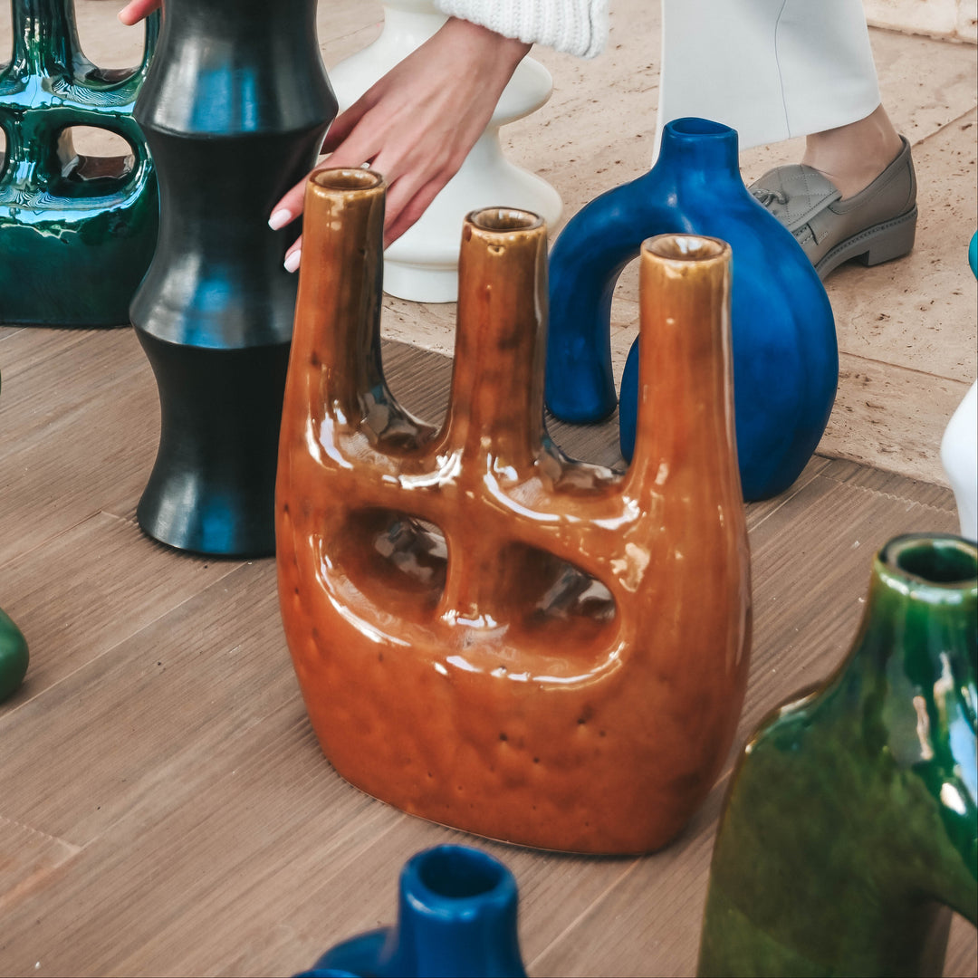 Orange Ceramic Abstract Art