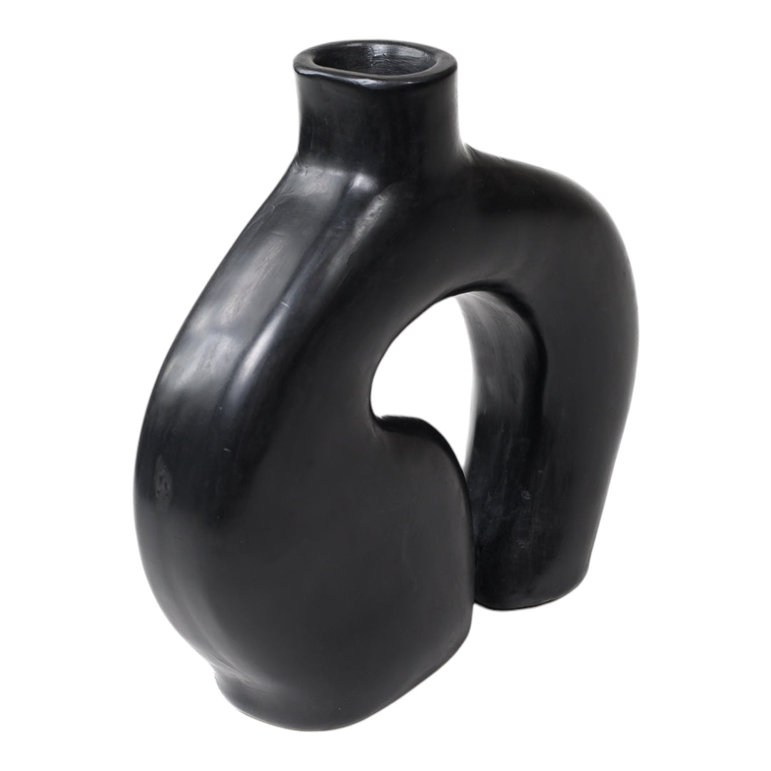 Serene Arc Black Vase