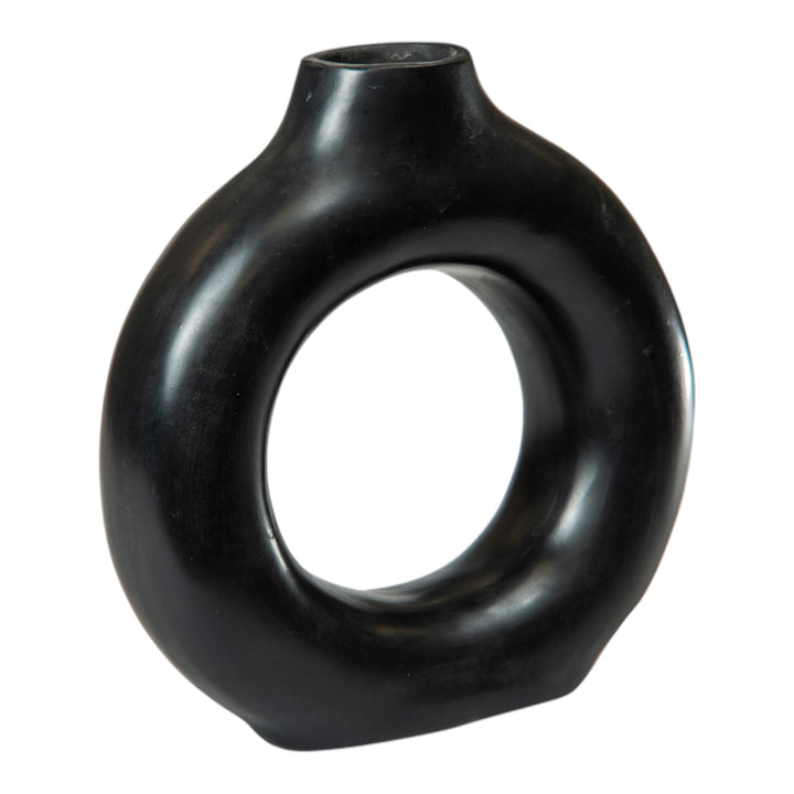 Earthy Elegance Ceramic Black Vase