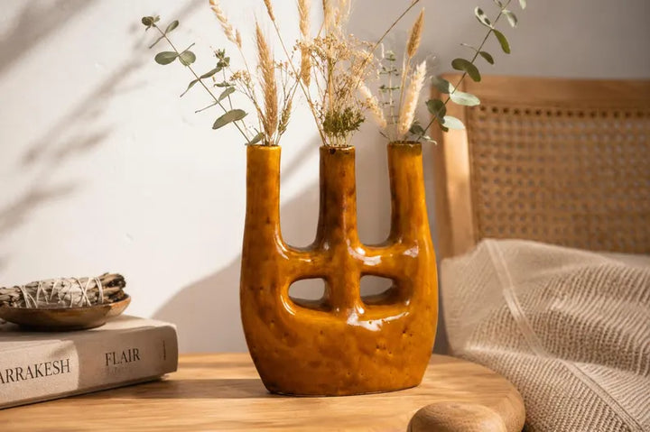 Amber Abstract Ceramic Vase