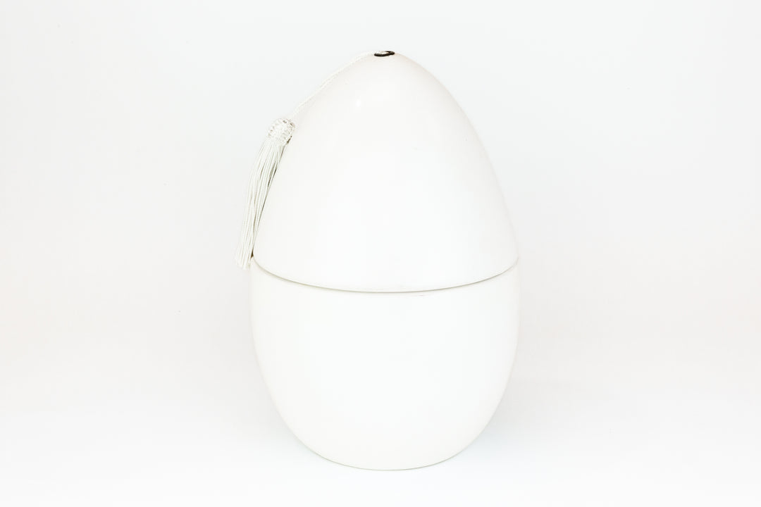 Moroccan Scented Egg Candle – Tadelakt Candle with Tassel (Multiple Sizes + Scents)