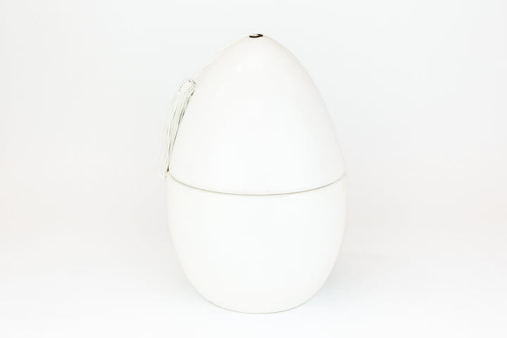 Moroccan Scented Egg Candle – Tadelakt Candle with Tassel (Multiple Sizes + Scents)