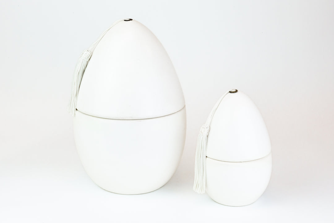 Moroccan Scented Egg Candle – Tadelakt Candle with Tassel (Multiple Sizes + Scents)