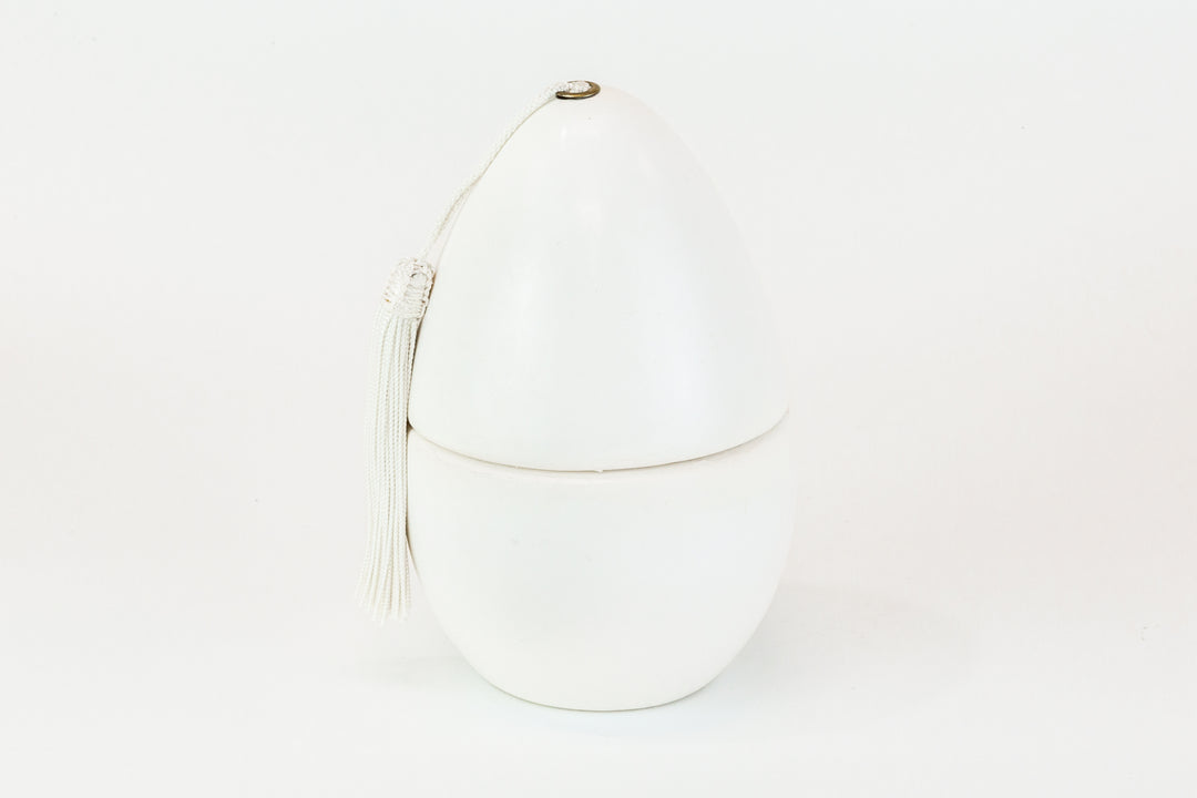 White Moroccan Egg-Shaped Scented Candle