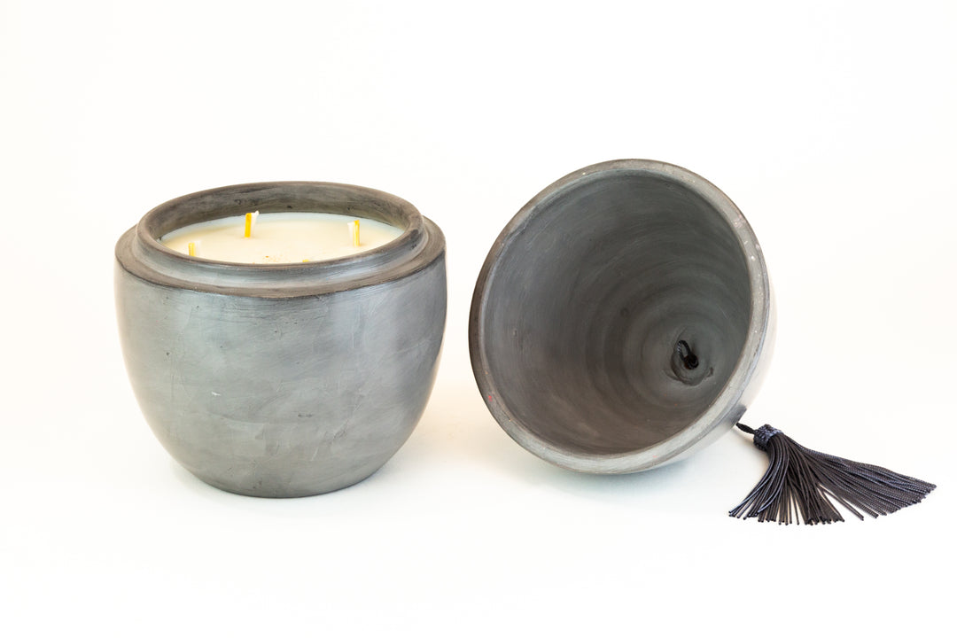 Moroccan Scented Egg Candle – Tadelakt Candle with Tassel (Multiple Sizes + Scents)