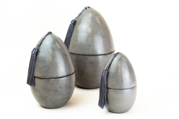 Moroccan Scented Egg Candle – Tadelakt Candle with Tassel (Multiple Sizes + Scents)