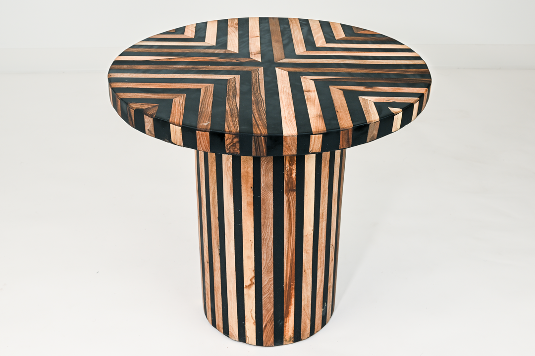 Striped Walnut & Resin Coffee Table