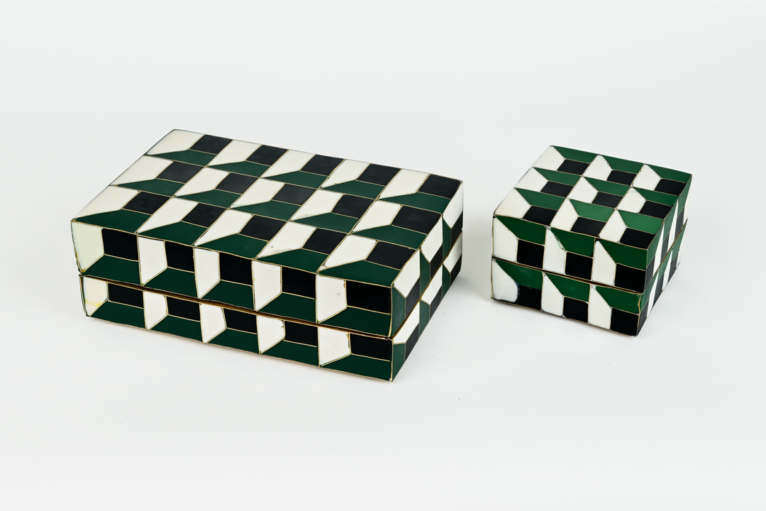 Colorful Moroccan Pattern Bone Inlay Box