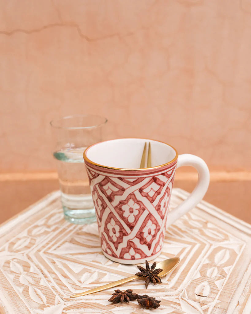 Handmade Moroccan Ceramic Mug, Unique Coffee Mug, Moroccan Style Drinkware
