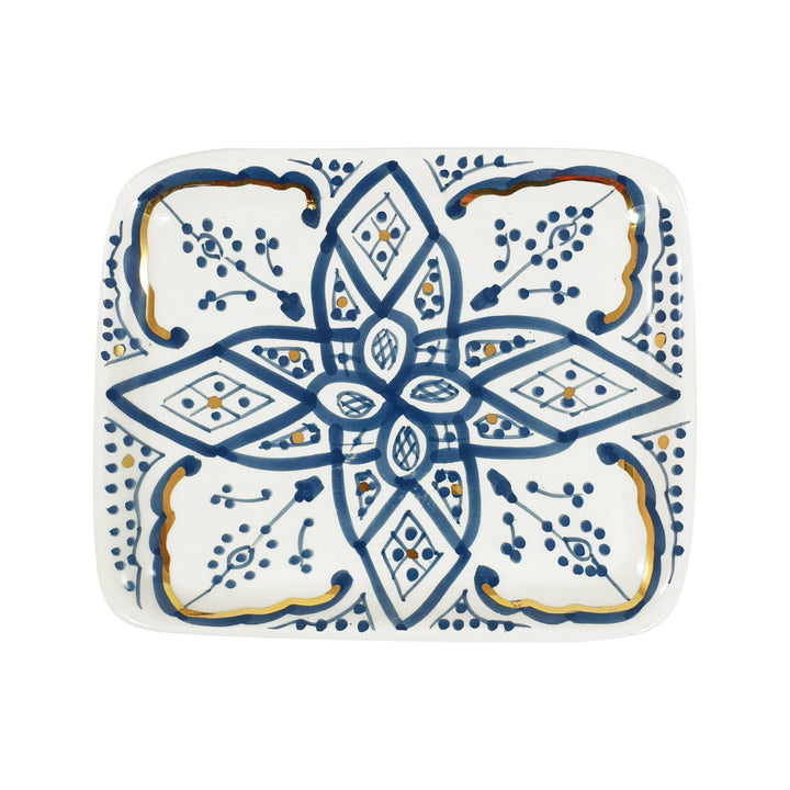 Moroccan Zwak Ceramic Tray With 12k Gold Details