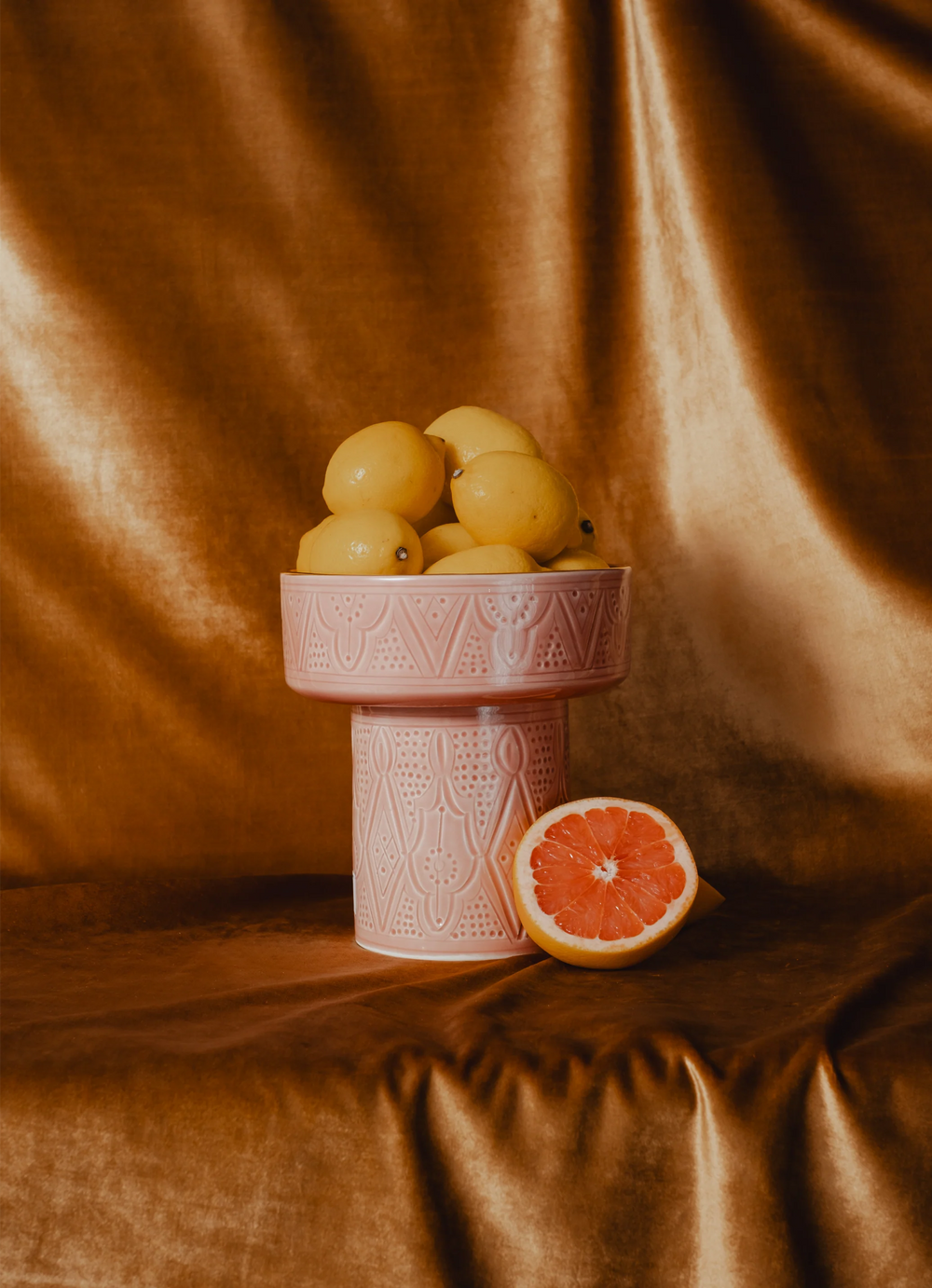 Moroccan Ceramic Fruit Bowl in Pink, Artistic and Functional Decorative Bowl, Unique Pink Moroccan Ceramic Fruit Bowl, Perfect as a Statement Piece