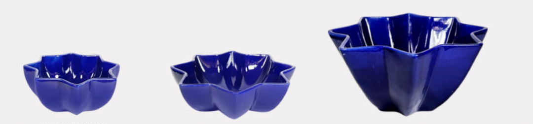 Blue Star-Shaped Ceramic Serveware