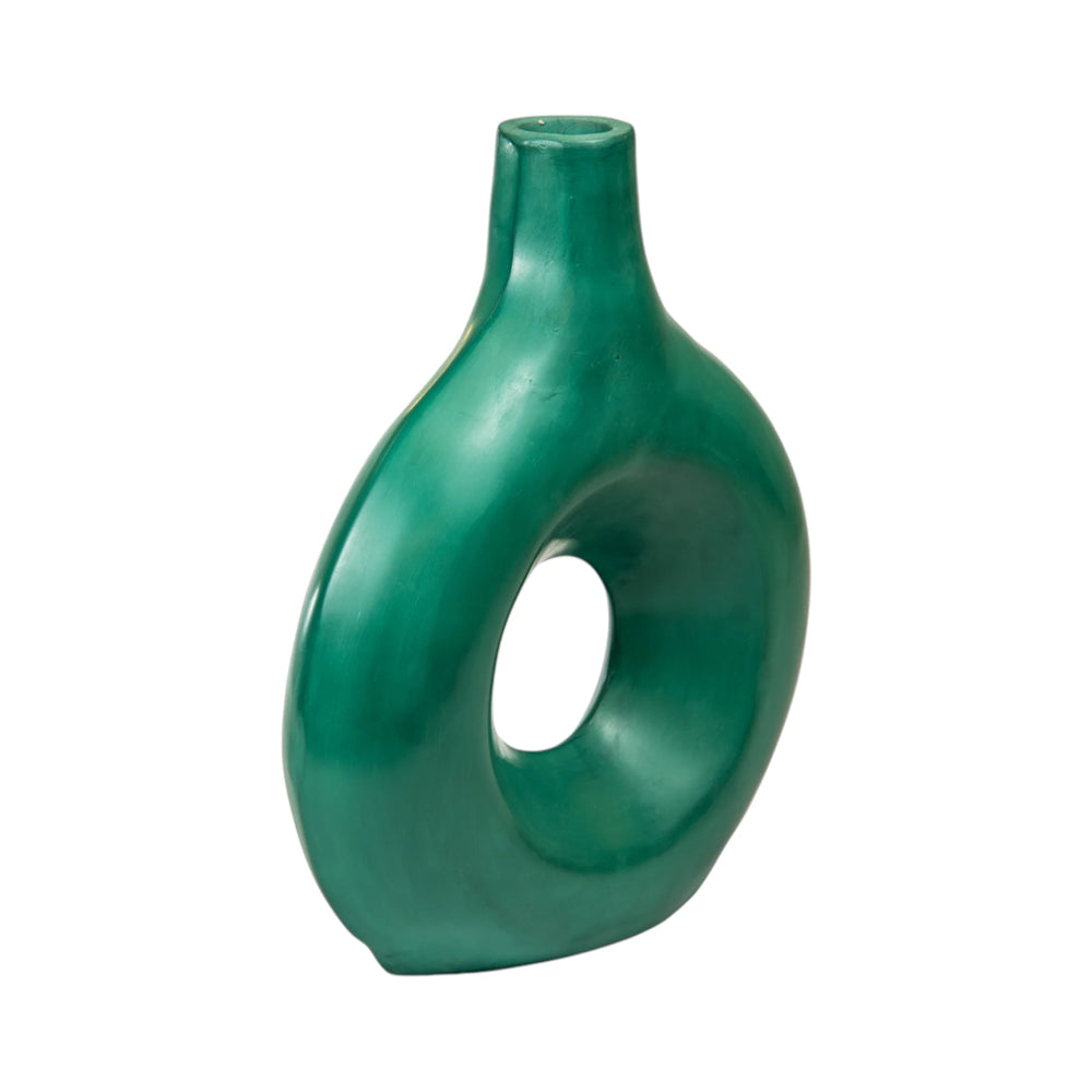 Green Moroccan Donut Vase, Contemporary Home Decor