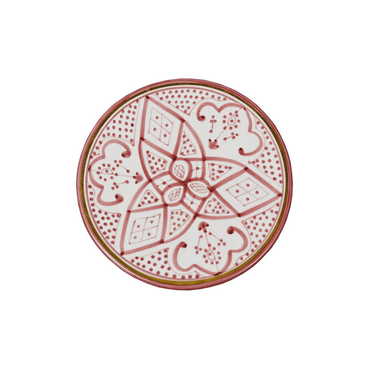 Handcrafted Moroccan Ceramic Side Plate - Pink and White