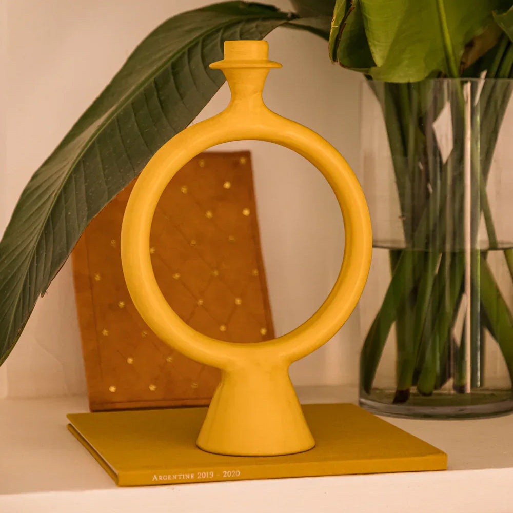 Unique Handmade Moroccan Ring-Shaped Candlestick - Modern Home Décor