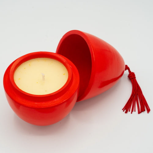 Red Moroccan Egg-Shaped Scented Candle