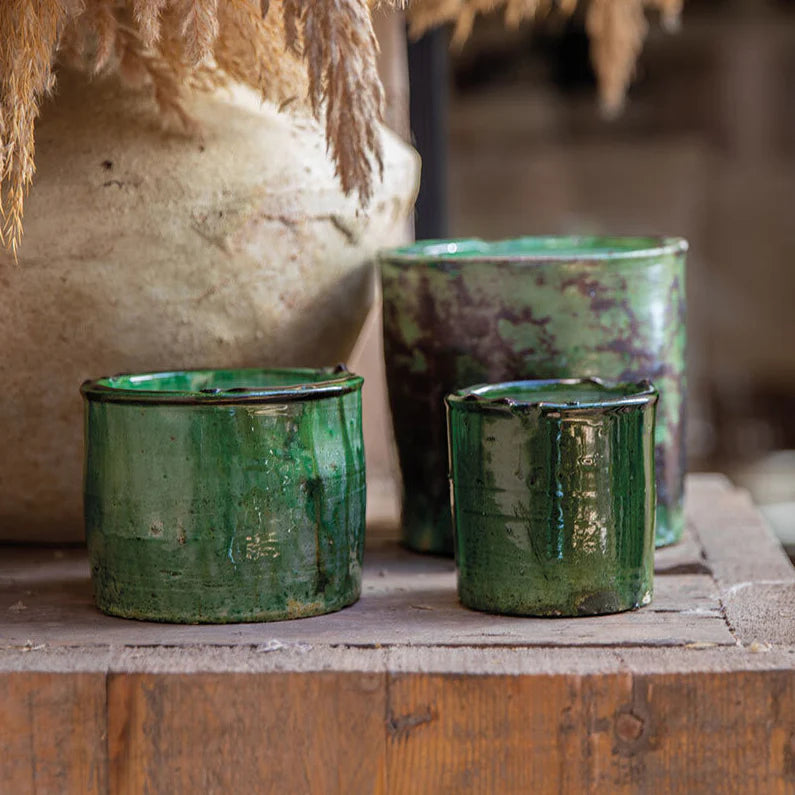 Moroccan Tamegroute Scented Candle – Ceramic Candle with Unique Green Glaze