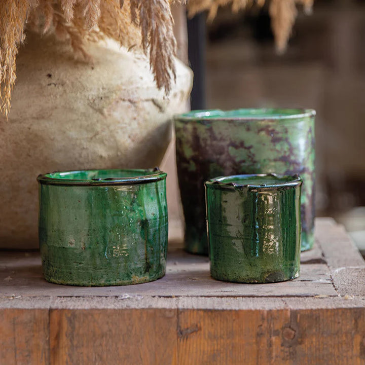 Moroccan Tamegroute Scented Candle – Ceramic Candle with Unique Green Glaze